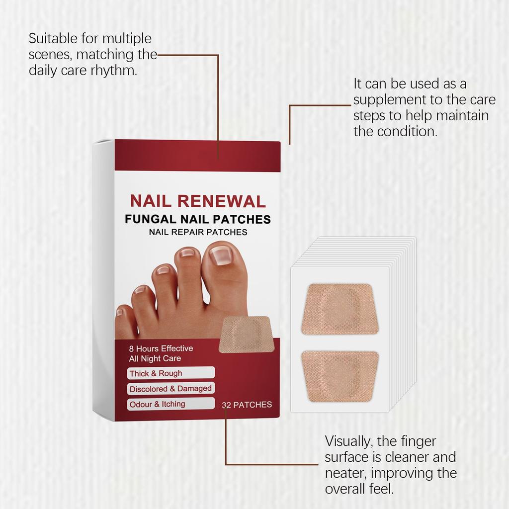 Fungal Nail Patches Hands And Feet Soft Nail Inlaid Nail Thickening Bright Nail Furrow Gray Nail Care Patch 32 PATCHES