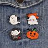 Dripping Oil Cute Ghost Enamel Brooch Enamel Halloween Lapel Pin Sweet Pumpkin Metal Badge  Daily