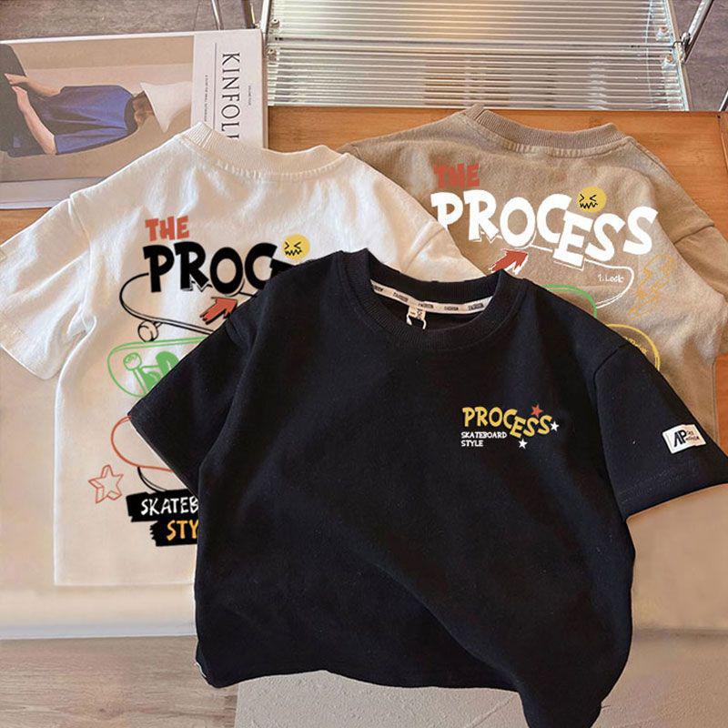 2024 Sommer Jungen Reines Baumwoll Kurzarm T-Shirt - Dünner Stil Oberteile für Kinder