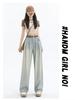 Korean Style High Waist Wide Leg Jeans - Women's Retro Pleated Loose Straight-Leg Pants for Spring & Autumn