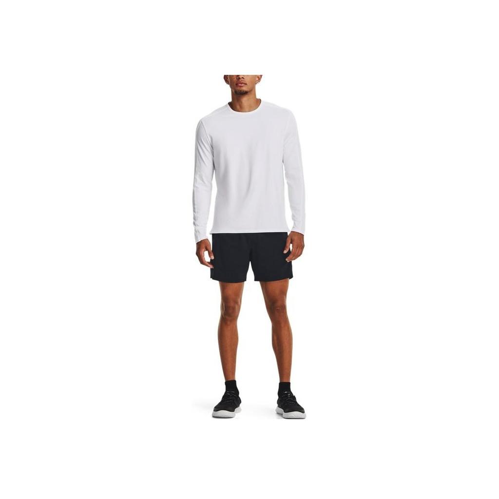 Under Armour Meridian Solid Training Comfortable Soft Crew Neck Knit Long Sleeve T-Shirt Men Tops White 1379672-100