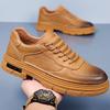 Men's Casual Leather Shoes New British Fashion Trend Board Shoes Cowhide Thick-soled Wear-resistant Versatile Tooling Shoes