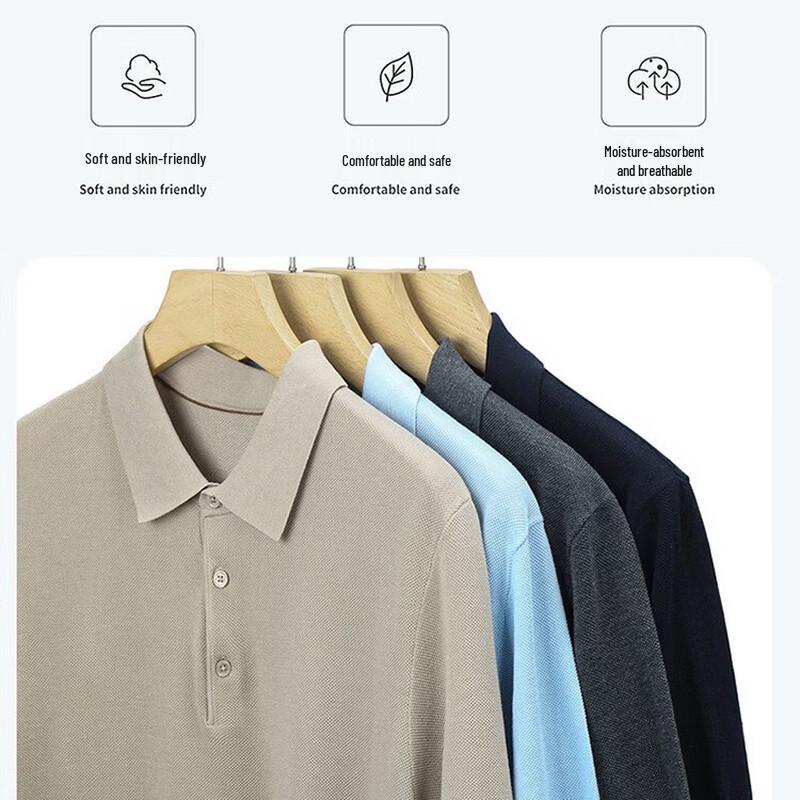 Jinjuan Heren Kreukvrij Zijde Linnen Blend Korte Mouw Polo T-shirt