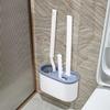 Silicone Toilet Brush Household Plastic Toilet Brush Wall Mounted with Base Toilet Brush Cleaning Brush Wall Mounted Set