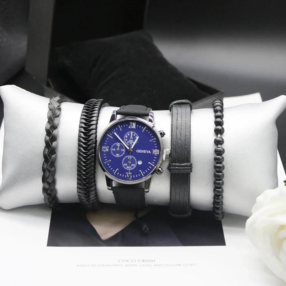 5pcs High Quality Fashion Waterproof Dial Minute Scale Box Included Luxury Business for Sports Running Outdoor Office Worker