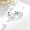 S925 Sterling Silver DE Color Lab-Grown Diamond Heart Petal Stud Earrings