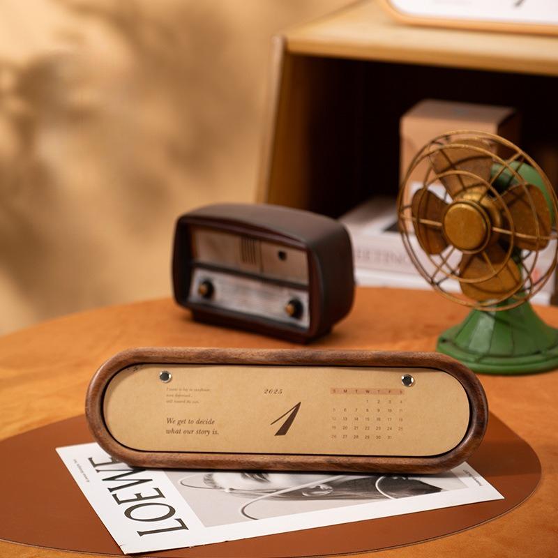 Solid Wood Creative Annual Calendar Solid Wood Office And Living Room Desktop Display Calendar Book New Style