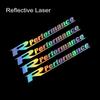 4Pcs R Performance Car Wheels Reflective Stickers Auto Rim Wheel Hub Body Racing Style Vinyl Film Decals Car Tuning Accessories