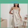 Lady Sleep Dress Silklike Satin Camisole Nightgown For Comfortable Lounge And Sleep