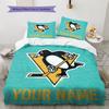 Custom Name Pittsburgh Penguins2 Pattern Bedding Quilt Set Home Decoration Gift (1 * Duvet Cover + 2 * Pillowcase Without Core)