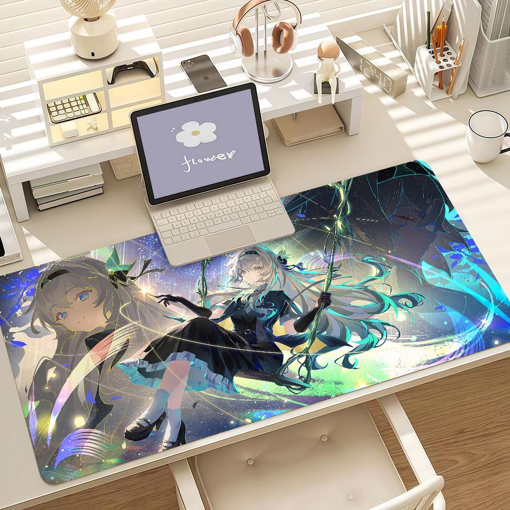 Video Game Honkai Star Firefly Mouse Pad Anti Slip Rubber Edge Locked Thickened Laptop Gaming Desk Mat