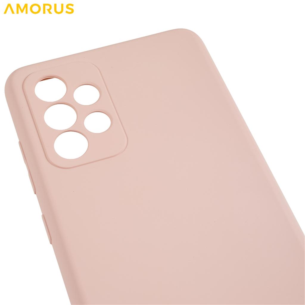 AMORUS For Samsung Galaxy A32 4G (EU Version) Case Precise Cutouts TPU Fiber Lining Shockproof Phone Cover