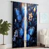 Versatile Polyester Transparent Curtains Home Decoration Butterfly Use Bedrooms Living Rooms Curtain Set Of 2 Made Washable Room Ready