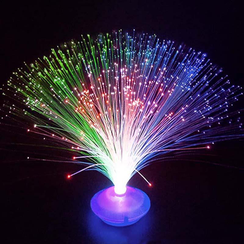 Красочная светодиодная ночная лампа-игрушка «Звездное небо» с оптоволоконными цветами и деревьями, мигающая