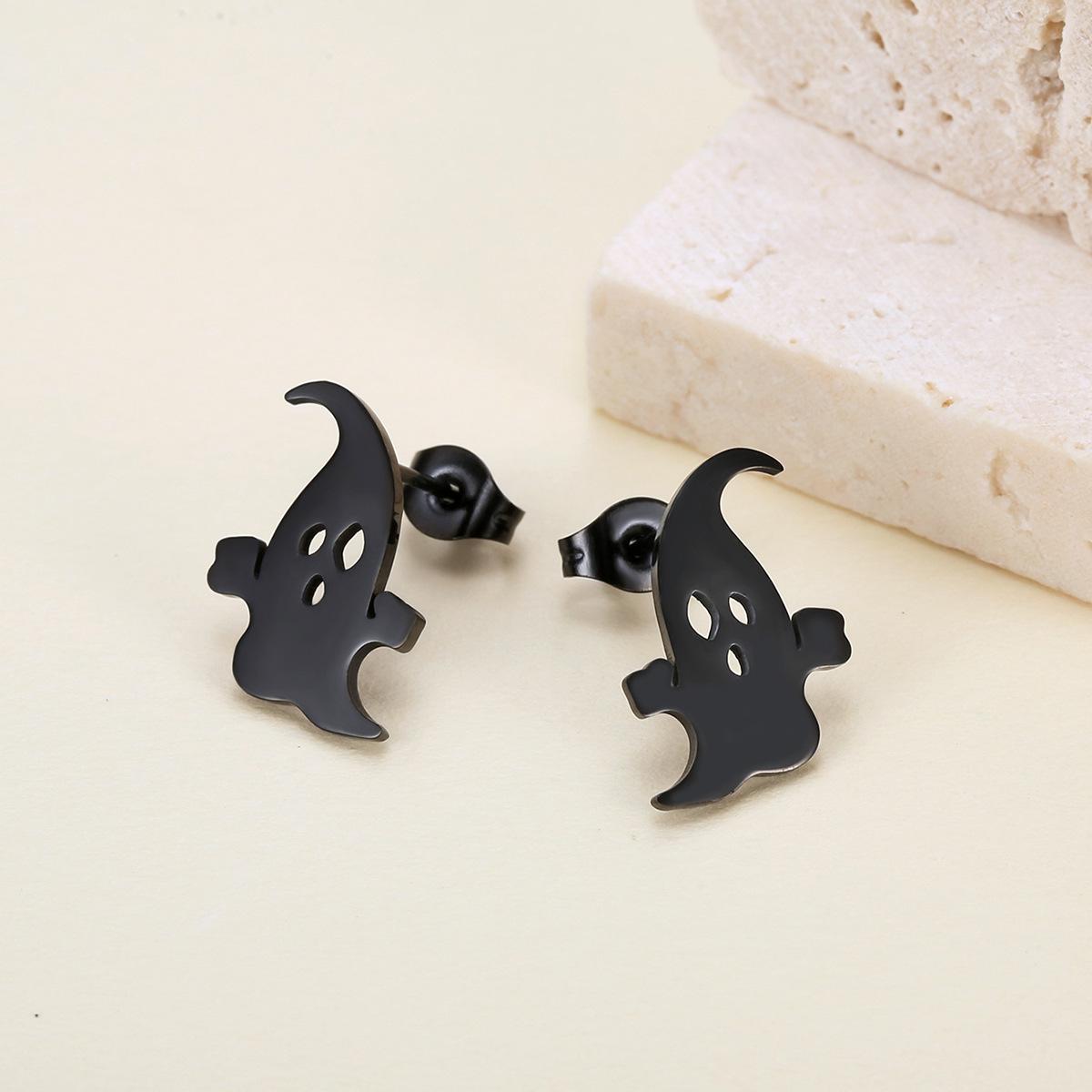 

Оригинальные праздничные серьги-каффы в виде мультяшных привидений Single Earring чёрный