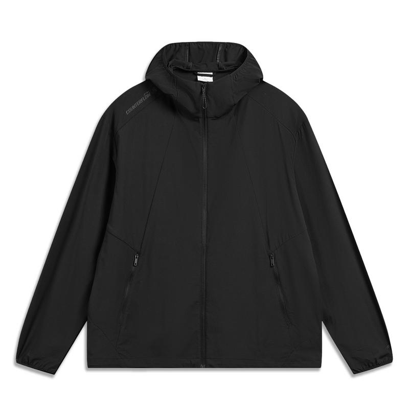 Li-Ning Lightweight Breathable Ice Feel Comfortable UPF50+ Hooded Sun Protection Jacket Men outerwear Black AFDWE57-1 S
