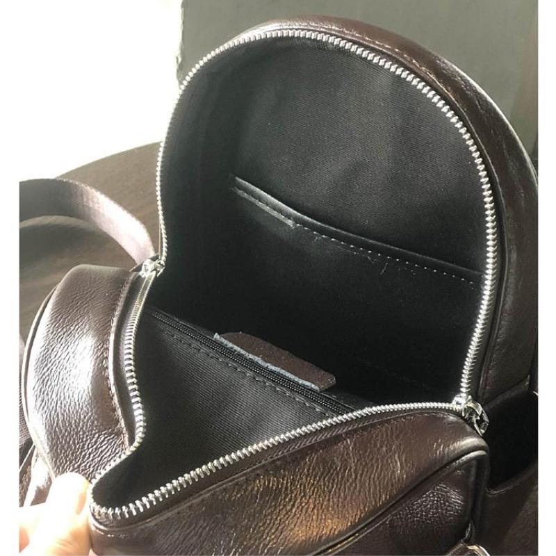 Johnature Versatile Genuine Leather Women Bag Small Backpack Leisure Solid Color Natural Cowhide Travel Backpacks