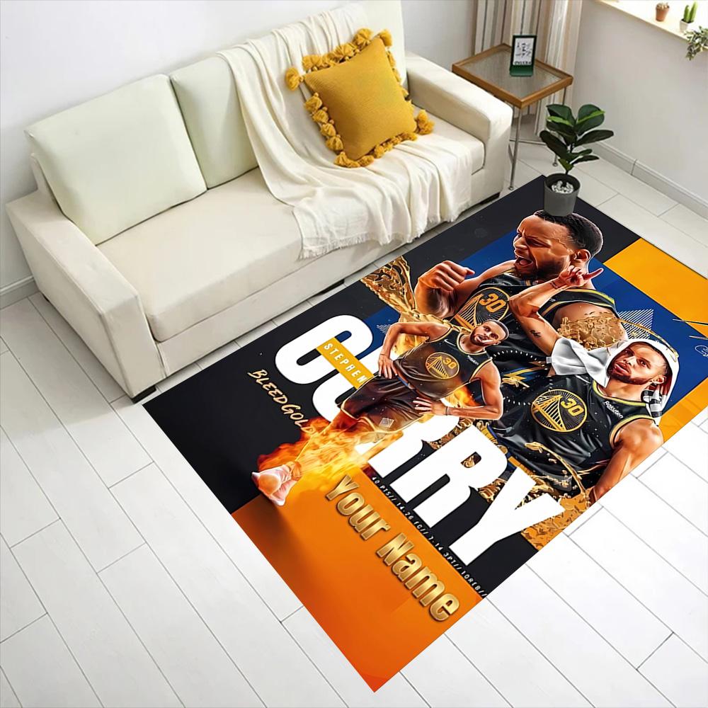 Golden State Curry Customize Text Carpet Perfect for Playrooms Dormitory Decorate Room Dining Room Anti-slip Rug Anime Office Decor Wedding Party Gift