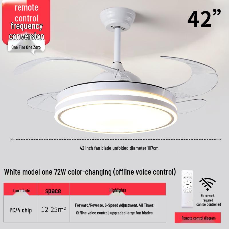 Nordic Luxury Smart Chandelier with Invisible Ceiling Fan for Living Room, Bedroom, and Dining Room.