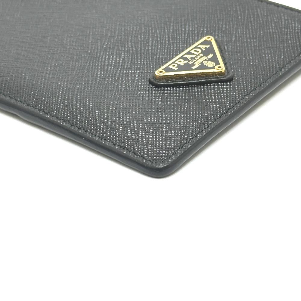 Prada 1MB025 Triangle Plate Document Holder Fragment Card Case Flat Long Wallet