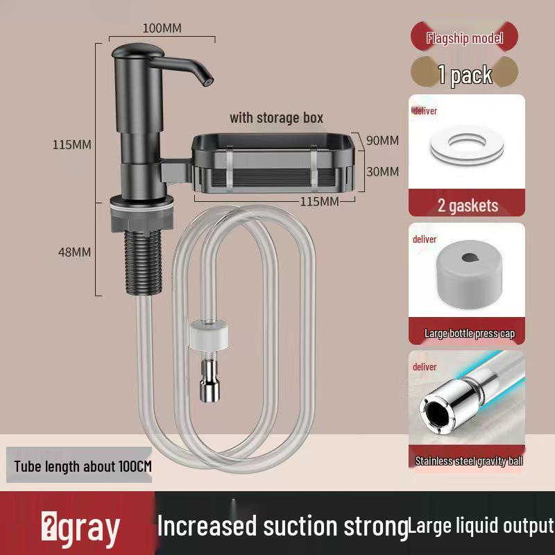 Extended Kitchen Soap & Sanitizer Dispenser with Detergent Pump