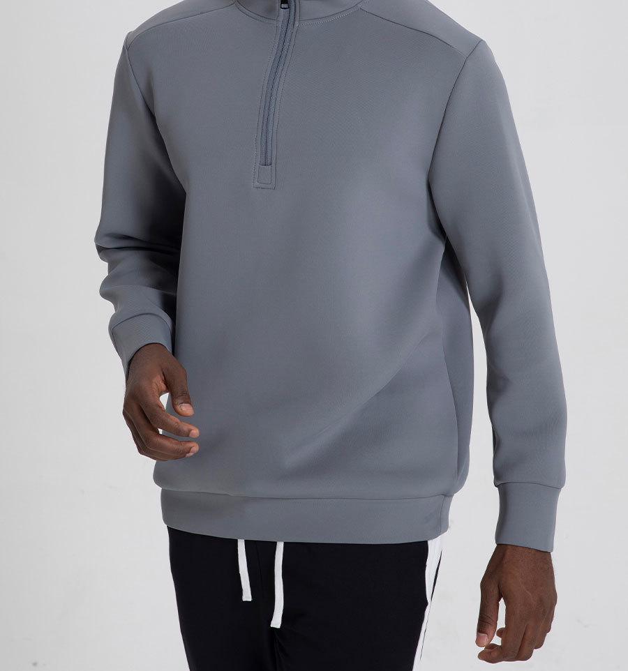 Men's Winter Half-Zip Quick-Dry Basketball Training Jacket, Fitness & Running Long Sleeve Top