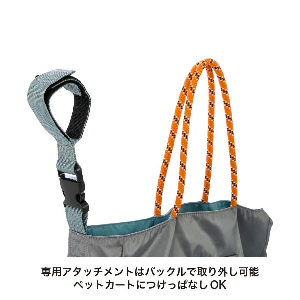 MANDARINE BROTHERS Reversible 3-Way Tote, a walking bag, cart bag, and organizer bag (Light Gray)