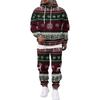 Men's Casual Sweatshirt Set for Fall Winter with Patterned Design, Comfortable Everyday Wear