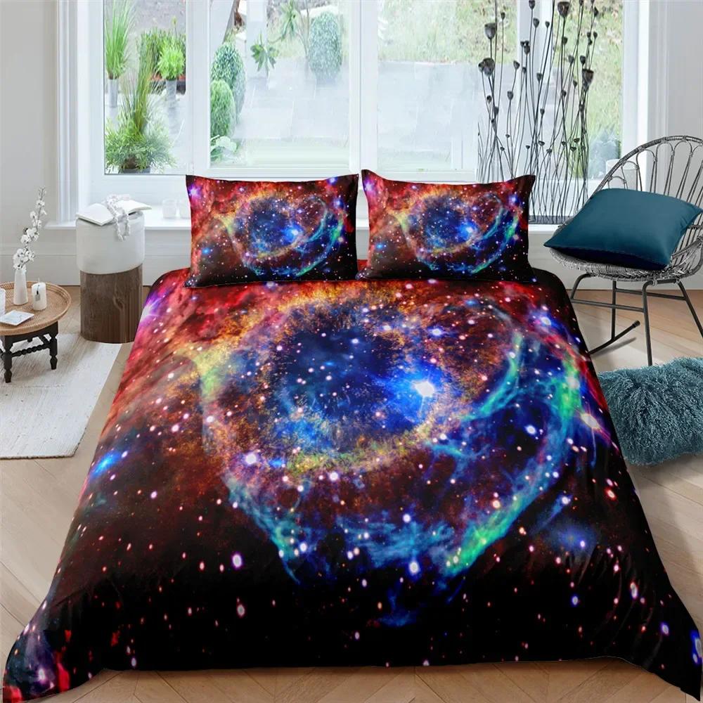 Cosmic Milky Way Comfortable Duvet Quilt Cover Pillowcase Bedding Set Children Bedroom Decoration Home Textile