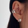 S925 Sterling Silver Ear Clips No Ear Piercings Irregular Concave and Convex Earrings Simple Ear Bone Clips