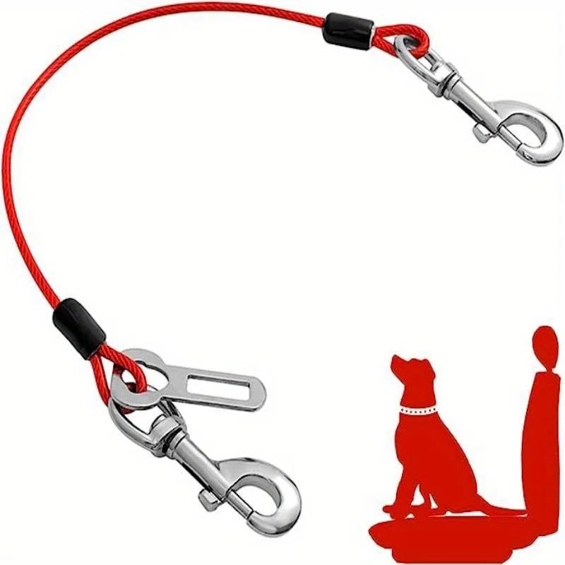 

1Pc Chew-Proof Dog Car Harness Durable,Comfy & Secure Seat Belt for Small/Medium Dogs-A Pet Travel Essential 4mmx40cm красный