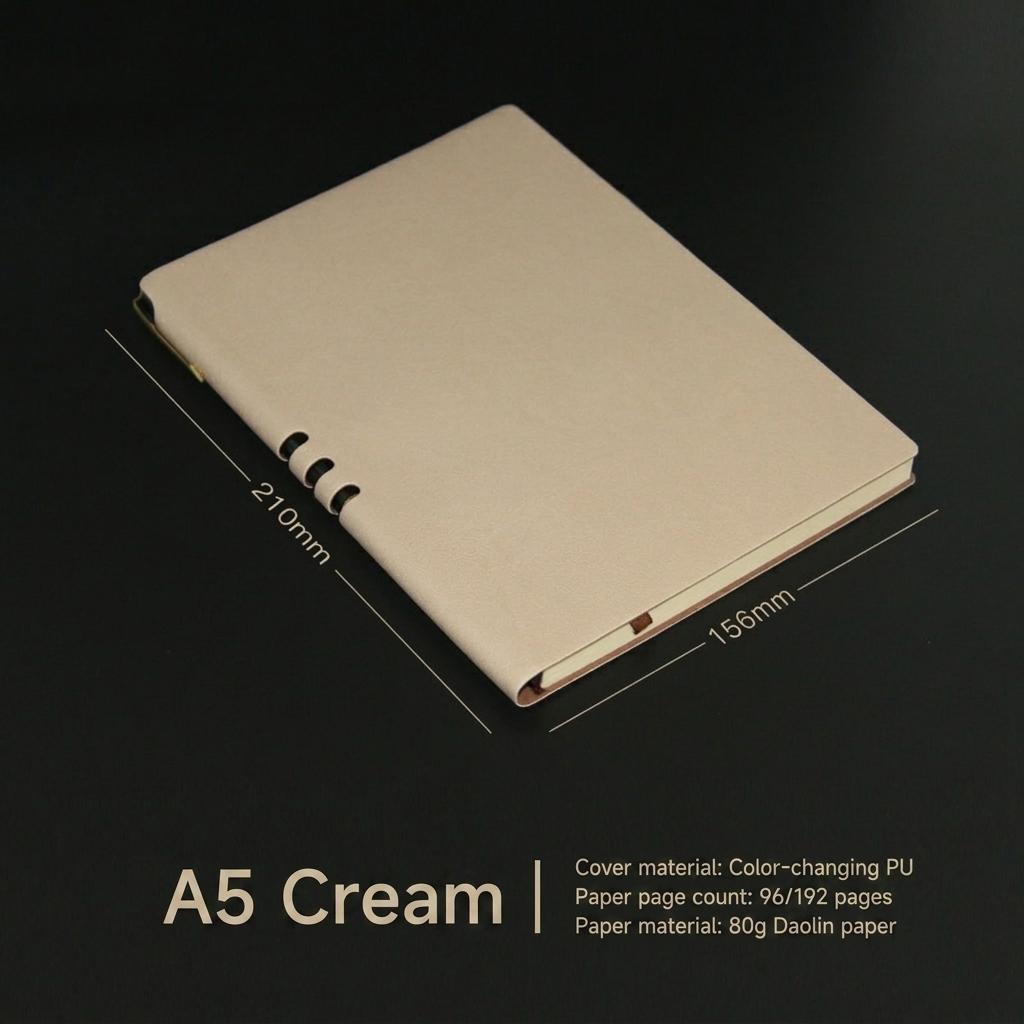 Manufacturer Creative A5 Soft Leather PU Thread Sewn Notebook Custom Colors Logo Printing Thickened Daolin Paper