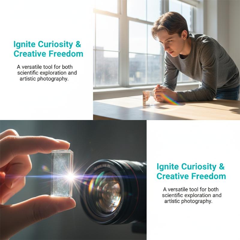 Pädagogisches Glasprisma - Spektrale Reflexion, Ideales Lehr- und Fotografie-Werkzeug, Perfektes Geschenk für Wissenschaftsbegeisterte