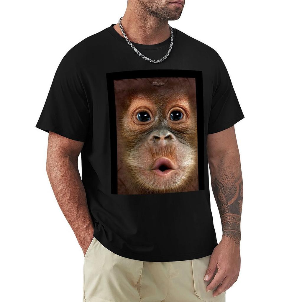 Monkey Face Tshirt Minimalist Plain Crew Neck Tshirt