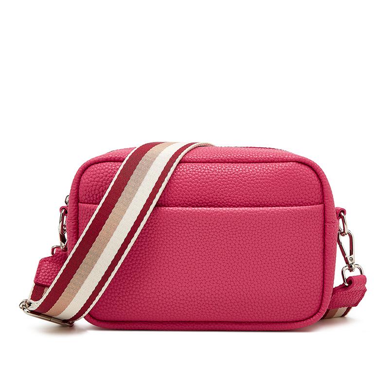 

2024 Summer Women s Trendy Versatile PU Crossbody Bag with Wide Shoulder Strap 22*7.5*15 розовый