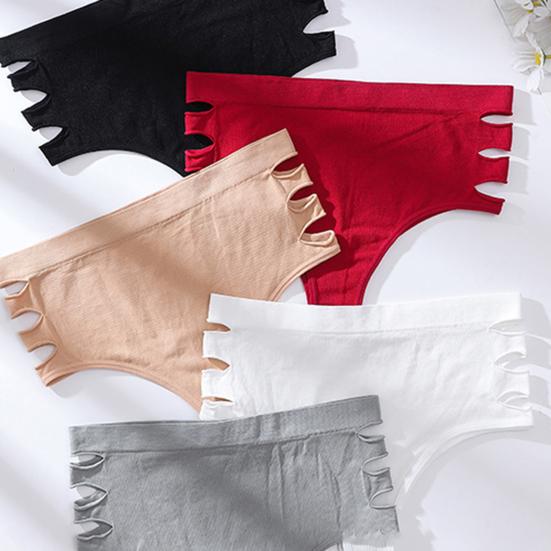 Yousheng Seamless Underwear for Women Cheeky Bikini Panties High Cut V-waist Briefs Tummy Control Hip-Lifting Hollow Underpants