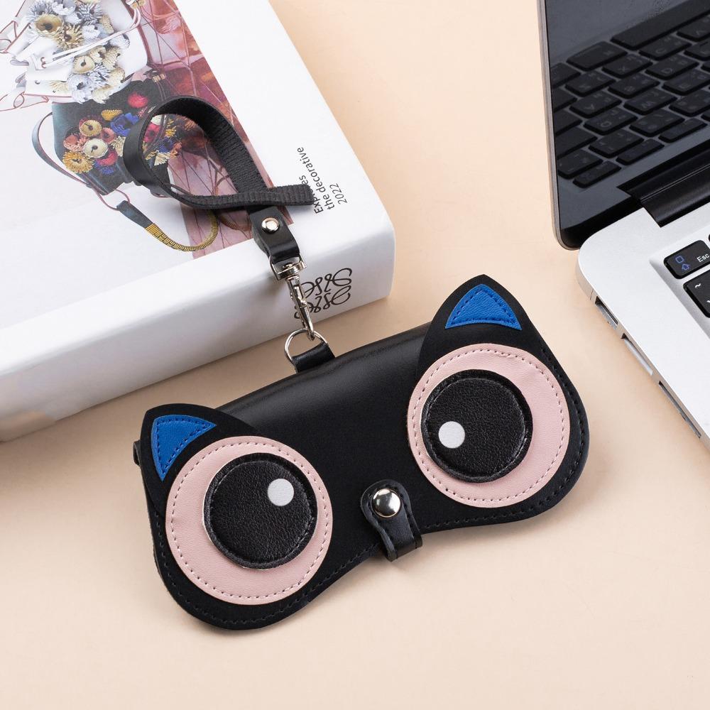 Мультяшная сумка-органайзер для очков от близорукости, портативный защитный чехол для очков, чехол для хранения солнцезащитных очков розовый