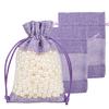 5Pcs Linen Drawstring Bags with See-Through Window, Organizer & Gift Pouch for Wedding Jewelry Store