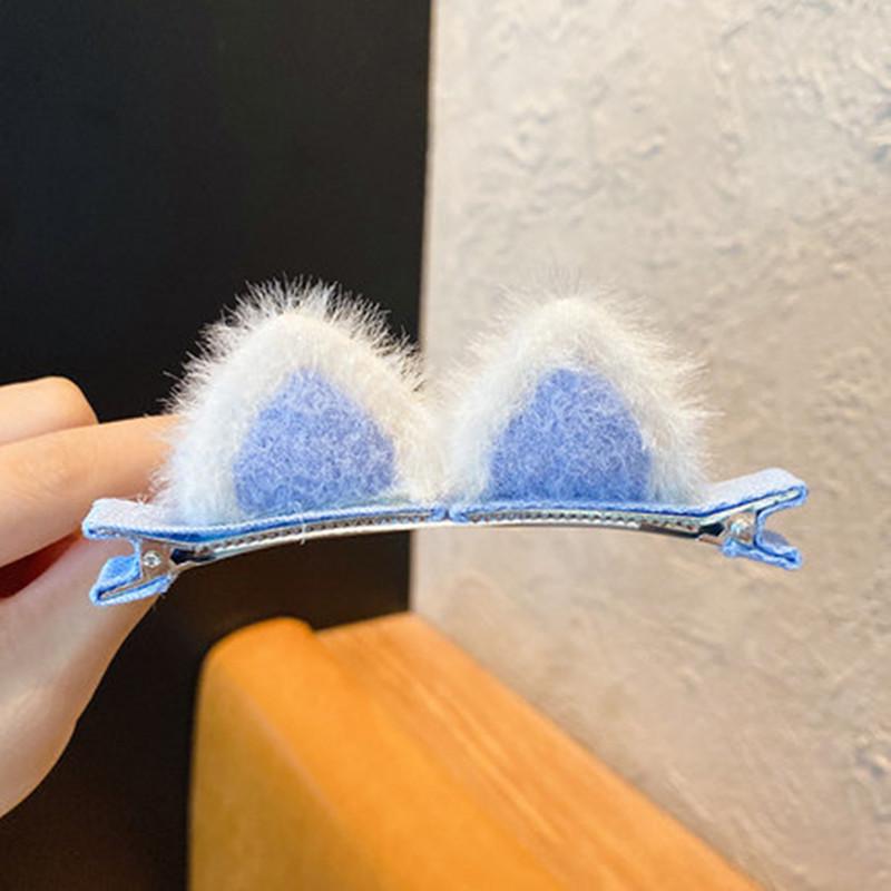 

Children s Plush Cat Ear Hair Clips - Cute Autumn/Winter Accessories for Girls