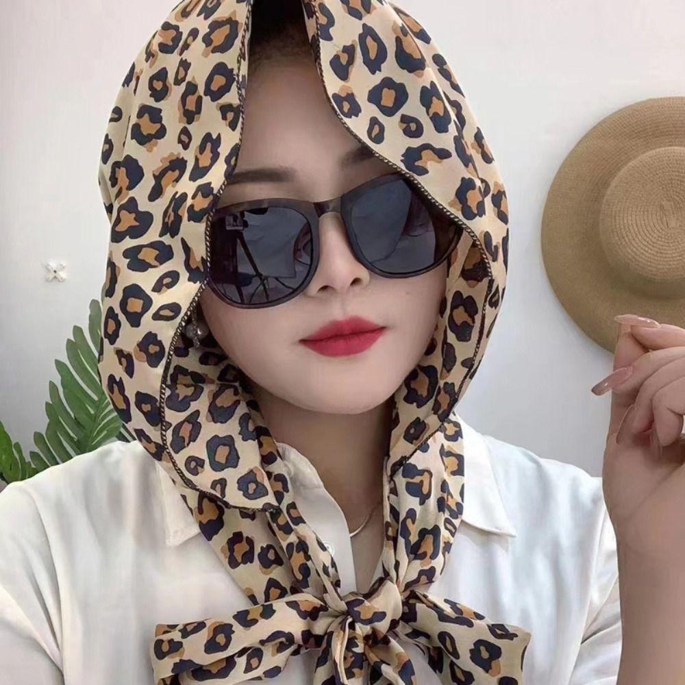 Solid Color Head Scarf Cap Korean Style Scarves Female Wraps Summer Scarf Hat Sunscreen Scarf