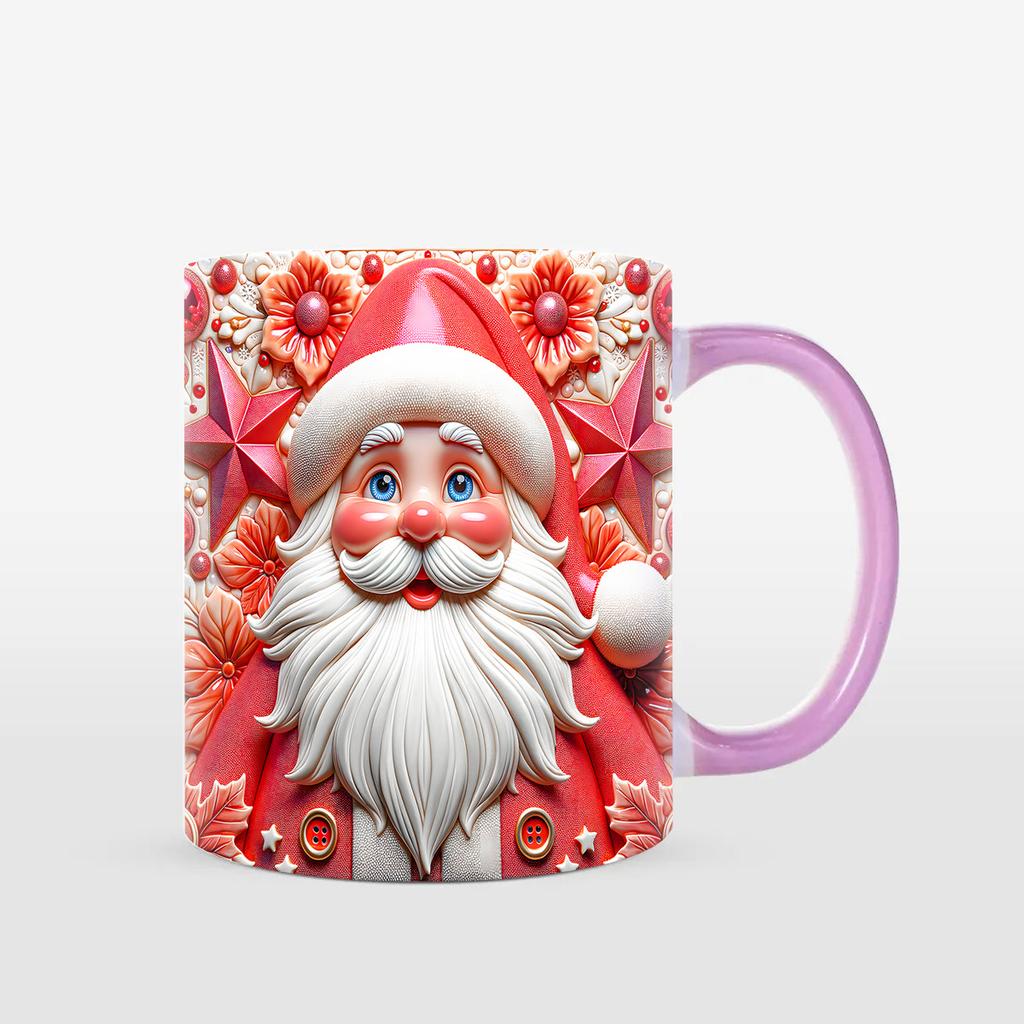 3D Christmas Ceramic Coffee Mug Santa Claus Water Cup 2024