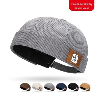 Damen Retro Cord Mütze ohne Schirm - Trendige Herbst/Winter Yuppie & Hip-Hop Stil Hut