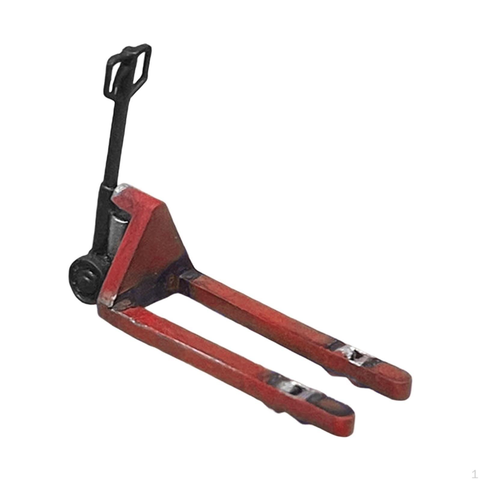 

1/64 Pallet Jack Model Auto Repair Diorama Accessory Ornament Decoration Mini Forklift Table Cart красный