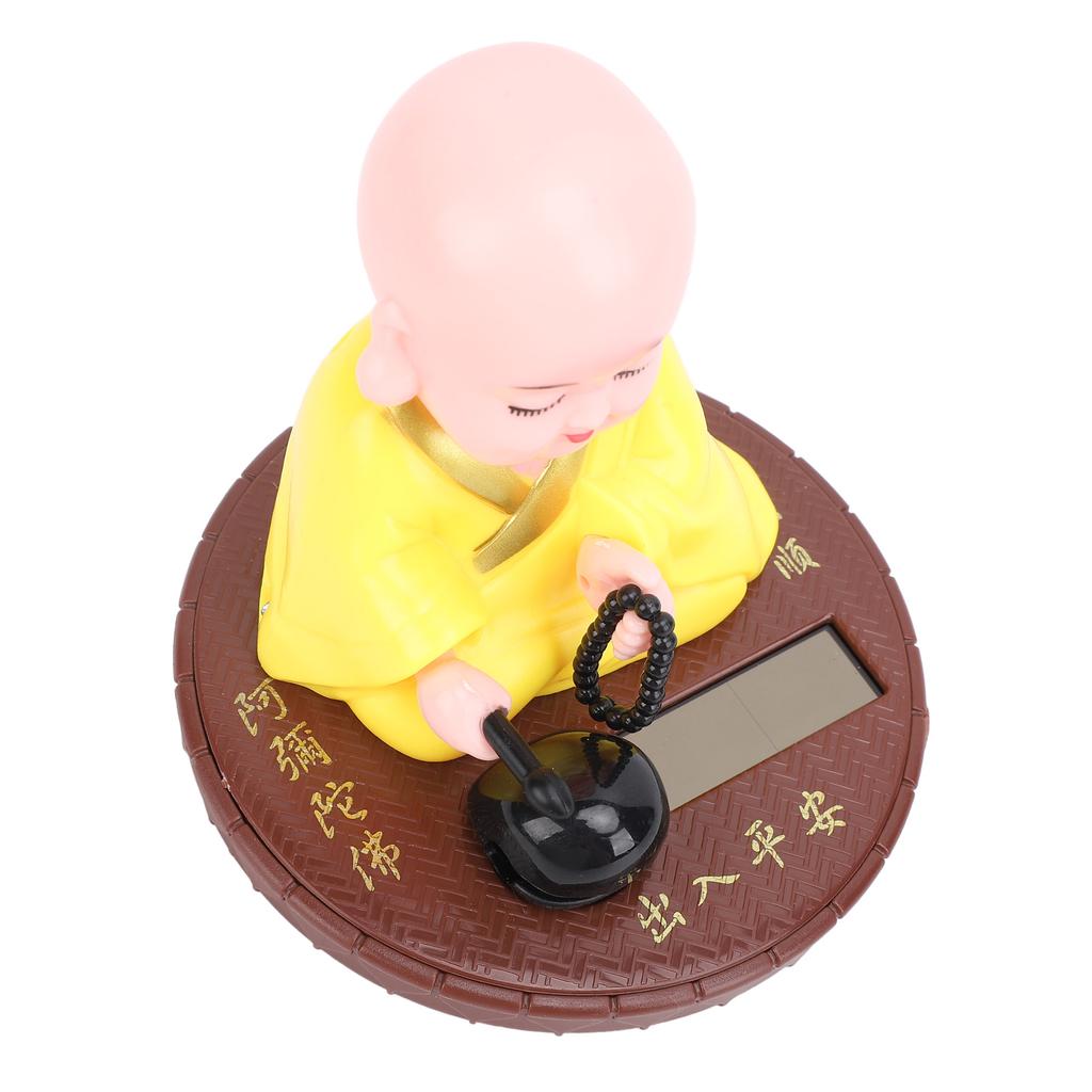 Little Monk Figurine Solar Funny Car Shaking Head Toy Chinese Little Monk Statue Car Dashboard