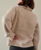 WIOE High-Neck Button Knit Cardigan_Oatmeal