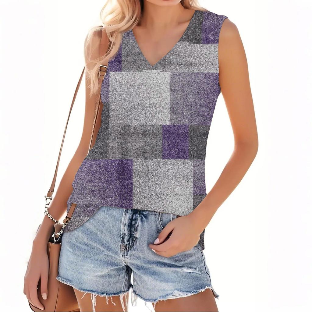 Women's V-neck Fashion Casual Floral Print Summer Vest Top