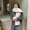 Soft Lock Edge Winter Scarf Solid Color Women Warmer Scarf Shawl Long Thickened Neckscarf  Couple