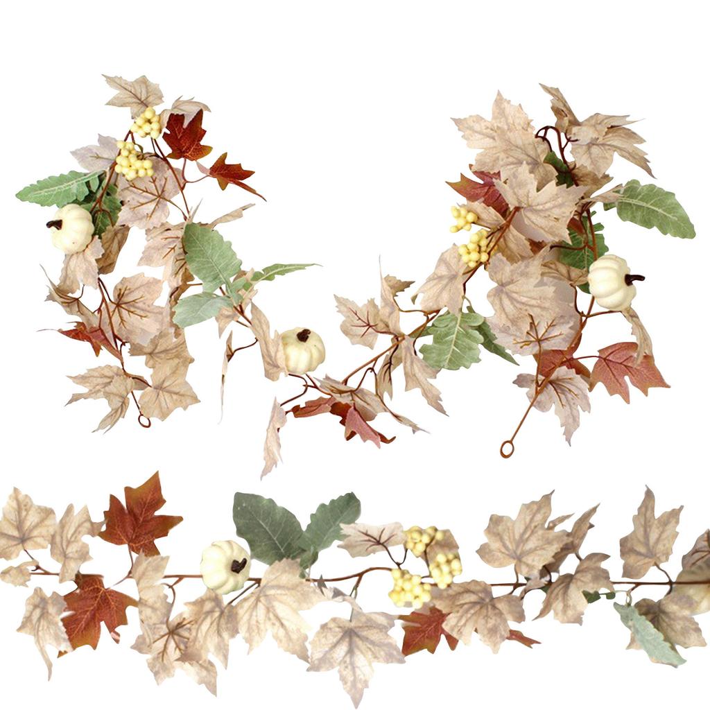 Fall Decoration Fall Maple Leaf Wreath Chimney Mantle Can Be Used For Thanksgiving Halloween Farm Home Decor Outdoor Indoors And Porch