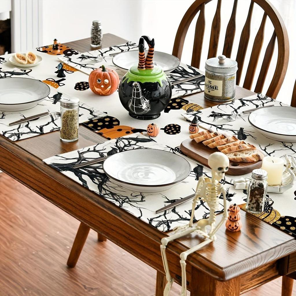 Halloween Crow Table Placemats Accessories for Enhancing Festival Mood At Meals