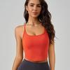 Women's Outdoor Wireless Longline Running Bra Shockproof Sports Vest Sexy Spaghetti Straps Cross Back Fitness Yoga Top